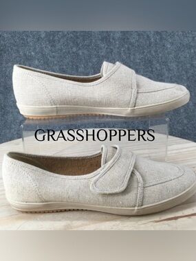 GrassHoppers Beige Canvas Loafers - Excellent Condition!